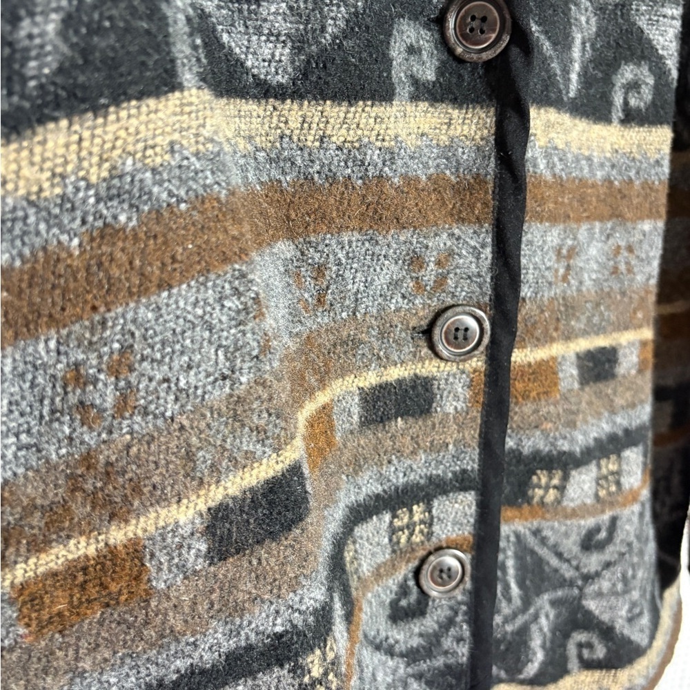 Vintage Sonoma blanket Cardigan Jacket Aztec Southwest Pockets - Picture 3 of 6